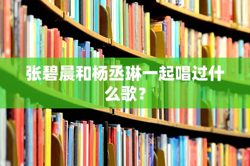 张碧晨和杨丞琳一起唱过什么歌？